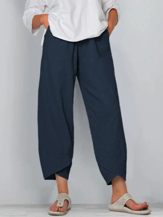 Dames capri broek, licht en luchtig, stijlvolle kaki kleur, ideaal voor de zomer, verkorte snit voor maximaal comfort.