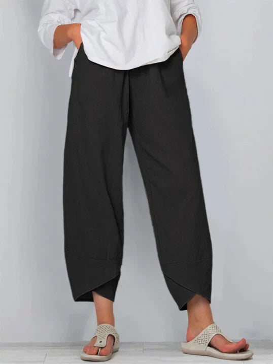 Dames capri broek, licht en luchtig, stijlvolle kaki kleur, ideaal voor de zomer, verkorte snit voor maximaal comfort.