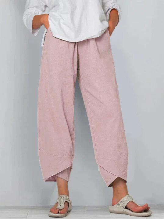 Dames capri broek, licht en luchtig, stijlvolle kaki kleur, ideaal voor de zomer, verkorte snit voor maximaal comfort.