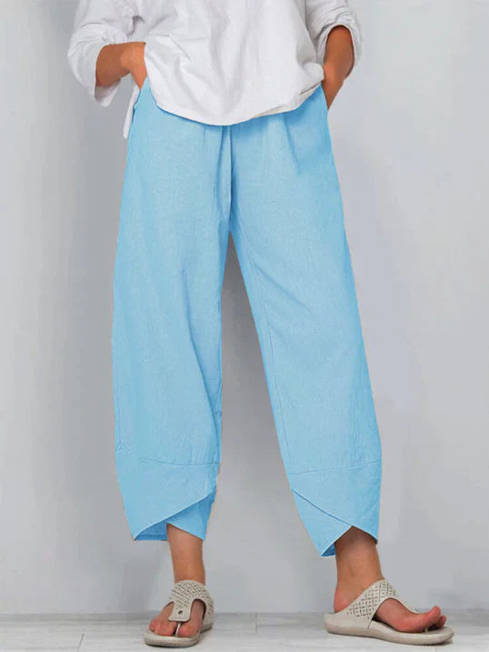 Dames capri broek, licht en luchtig, stijlvolle kaki kleur, ideaal voor de zomer, verkorte snit voor maximaal comfort.