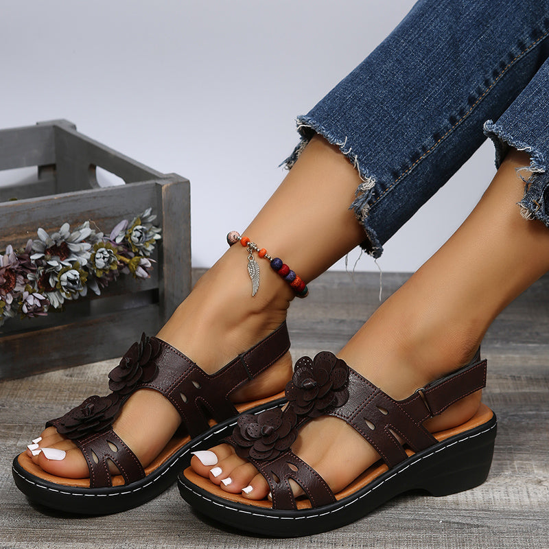 Dames vrijetijdssandalen met ergonomische zool, in het blauw, bruin, rood, zwart, zilver en wit voor optimaal comfort