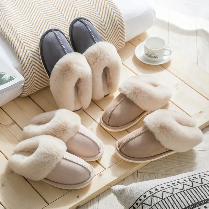 Dames pantoffels, zachte voering, antislipzool, fluweelzacht warm in zachte kleuren, ideaal voor thuis