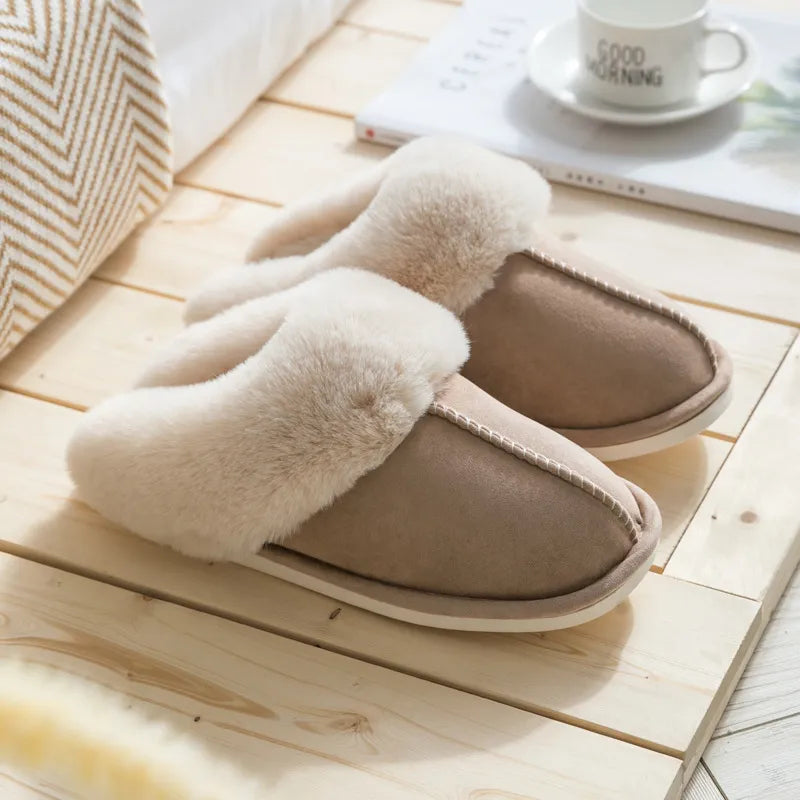 Dames pantoffels, zachte voering, antislipzool, fluweelzacht warm in zachte kleuren, ideaal voor thuis