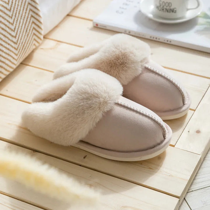 Dames pantoffels, zachte voering, antislipzool, fluweelzacht warm in zachte kleuren, ideaal voor thuis