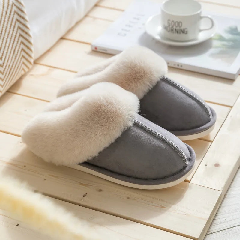 Dames pantoffels, zachte voering, antislipzool, fluweelzacht warm in zachte kleuren, ideaal voor thuis