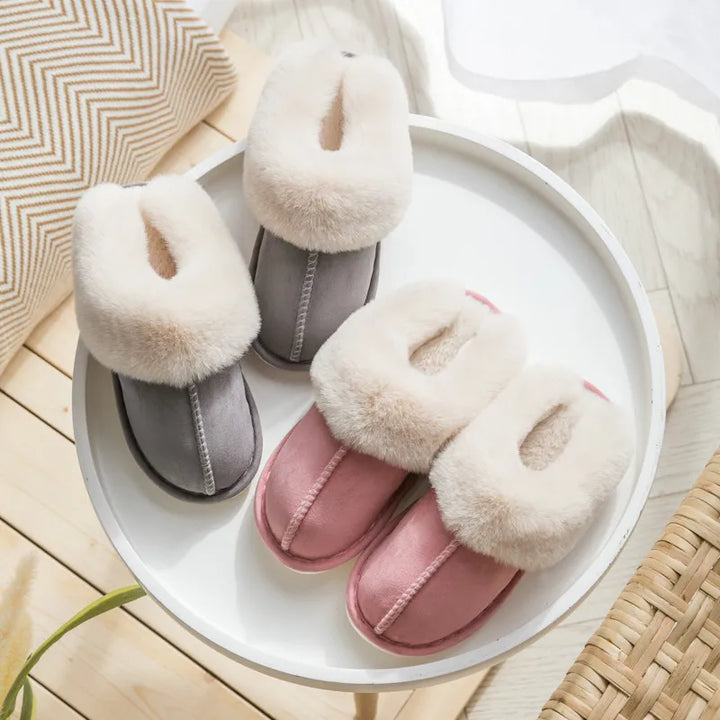 Dames pantoffels, zachte voering, antislipzool, fluweelzacht warm in zachte kleuren, ideaal voor thuis