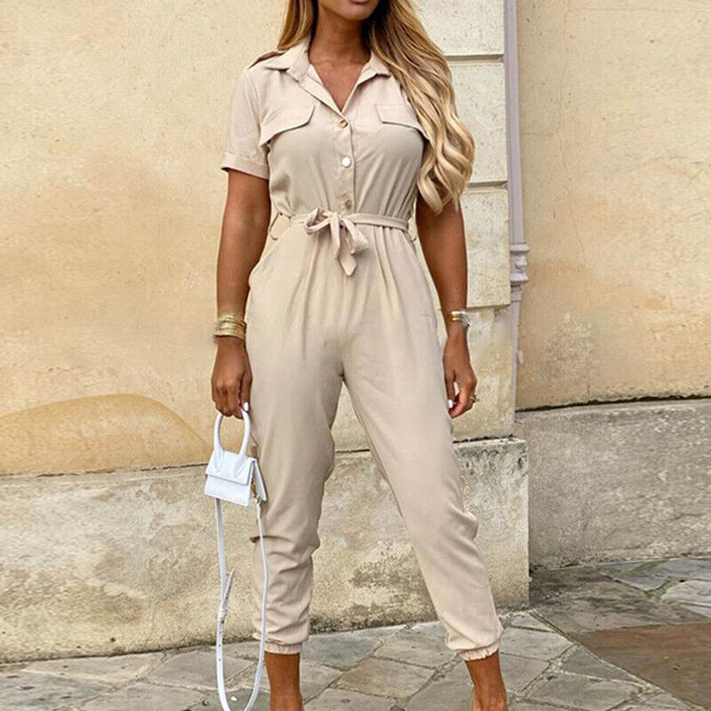 Stijlvolle en veelzijdige damesjumpsuit, gemaakt van ademend materiaal, met een losse pasvorm, ideaal voor chique gelegenheden en vrije tijd.