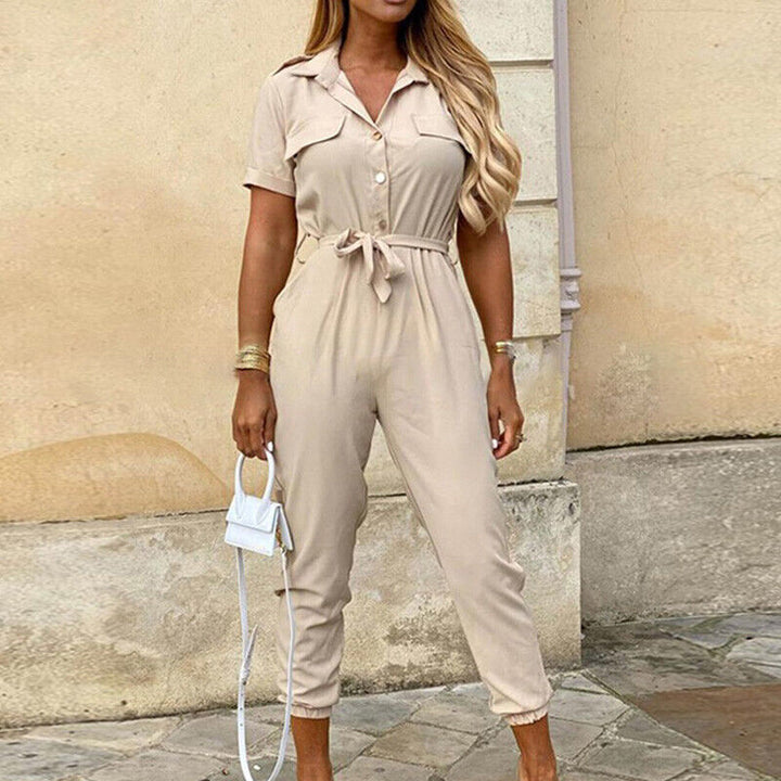 Stijlvolle en veelzijdige damesjumpsuit, gemaakt van ademend materiaal, met een losse pasvorm, ideaal voor chique gelegenheden en vrije tijd.