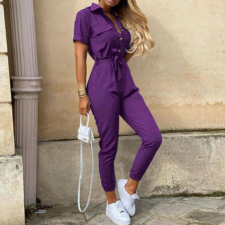 Stijlvolle en veelzijdige damesjumpsuit, gemaakt van ademend materiaal, met een losse pasvorm, ideaal voor chique gelegenheden en vrije tijd.