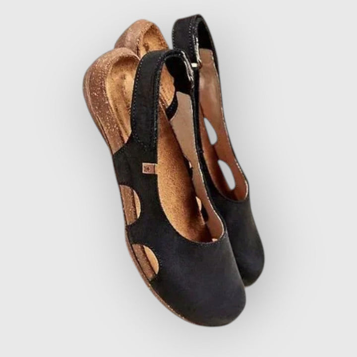 Dames comfortsandalen, ergonomisch, in abrikoos, donkergrijs, oranje, zwart. Orthopedisch, verstelbare bandjes, EVA-zool.