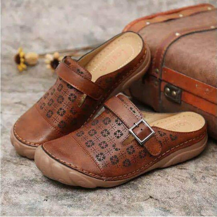 Schoenen met open hak voor vrouwen van hoogwaardig leer, extra breed, in trendy design.