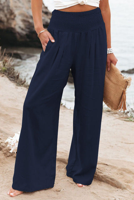 Dames linnenbroek, ademend, casual pasvorm, perfect voor dagelijks en elegante gelegenheden, in diverse tinten.