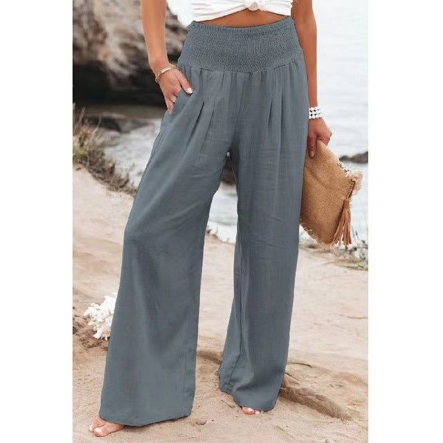 Dames linnenbroek, ademend, casual pasvorm, perfect voor dagelijks en elegante gelegenheden, in diverse tinten.