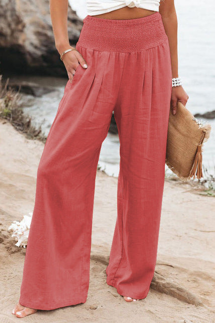 Dames linnenbroek, ademend, casual pasvorm, perfect voor dagelijks en elegante gelegenheden, in diverse tinten.