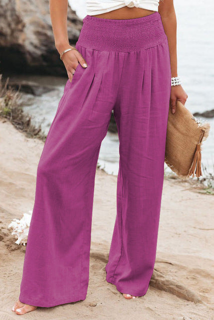 Dames linnenbroek, ademend, casual pasvorm, perfect voor dagelijks en elegante gelegenheden, in diverse tinten.