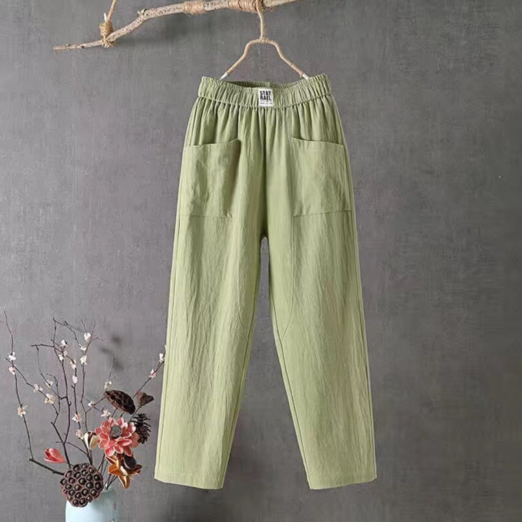 Webéra Dames Linnen Broek in modieuze kleuren, elegant design, hoogwaardig materiaal, perfect voor kantoor en vrije tijd.