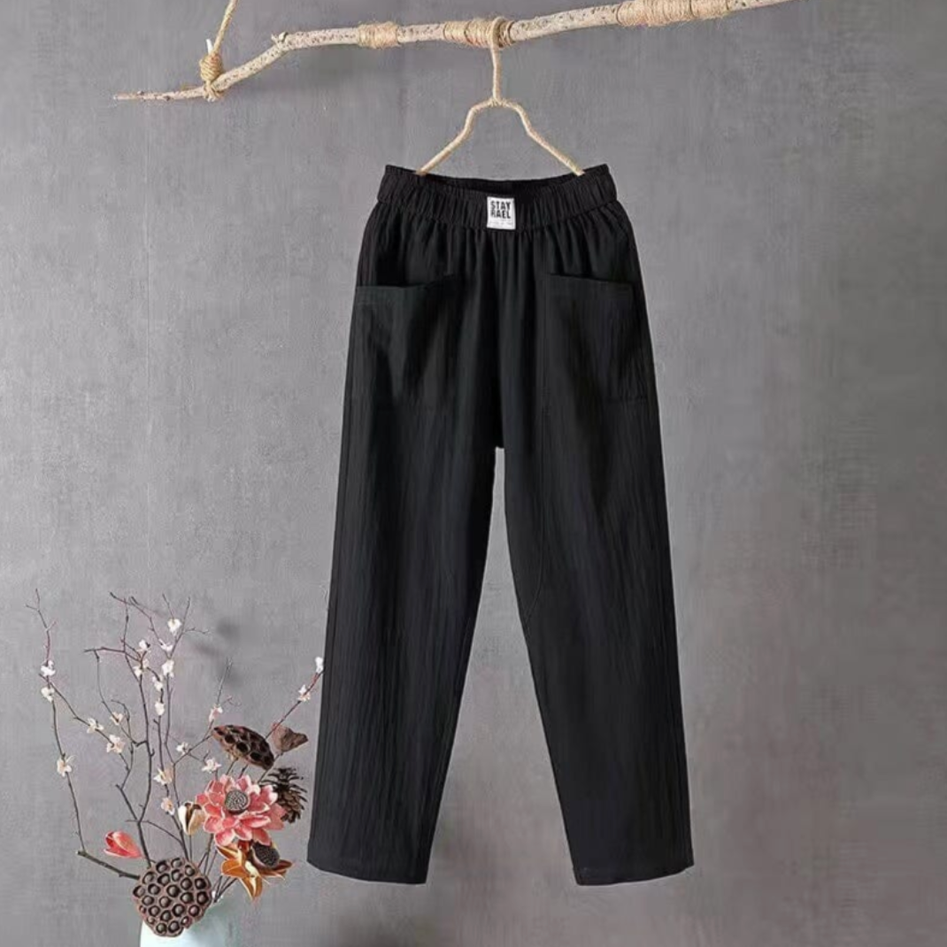 Webéra Dames Linnen Broek in modieuze kleuren, elegant design, hoogwaardig materiaal, perfect voor kantoor en vrije tijd.