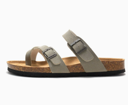Dames orthopedische sandalen met verstelbare bandjes, comfortabele EVA-zool, beige textuur, optimaal voor lange wandelingen.