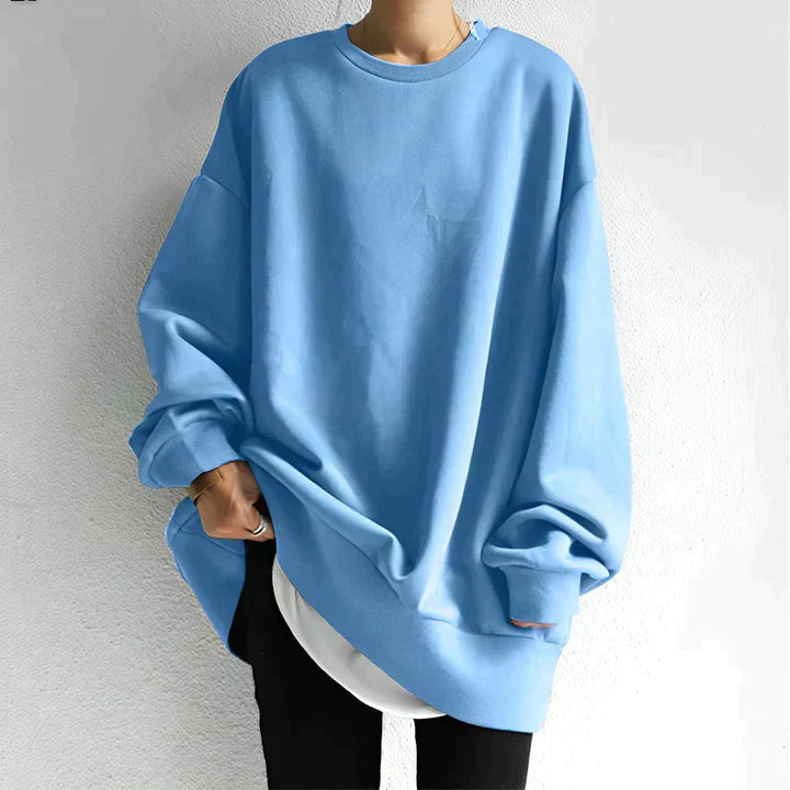 Dames oversized sweatshirt, losse pasvorm, zachte stof, verkrijgbaar in meerdere kleuren, ideaal voor casual outfits.
