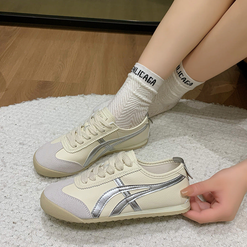 Dames Retro Sneakers, suède, contrasterende kleuren, elegant sportief, antislipzool, comfortabel