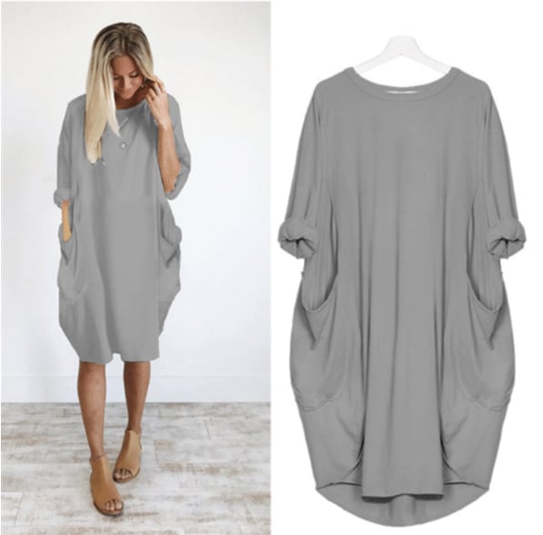Zomerjurk voor dames met een ruime pasvorm en ronde hals, elegant design, ideaal voor zomerse uitstapjes.