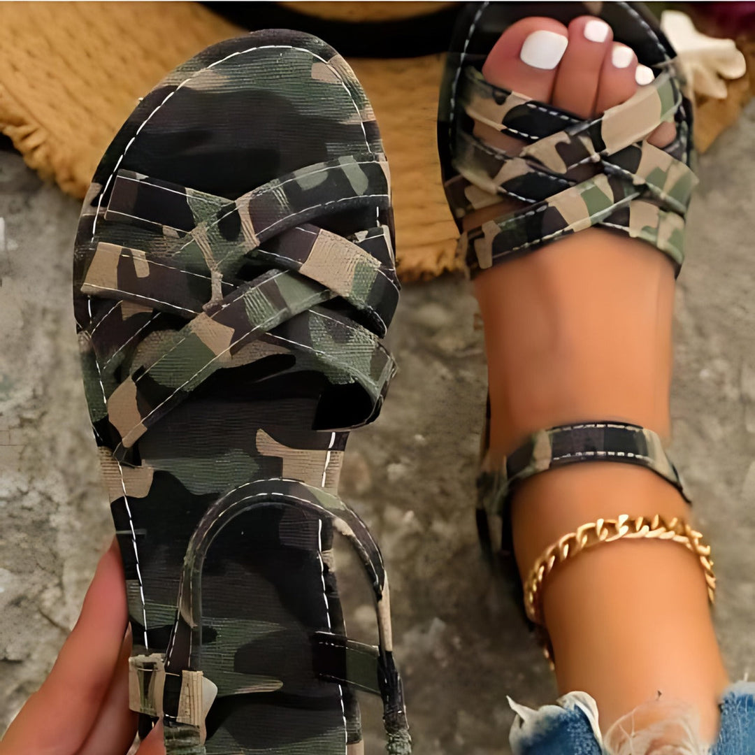 Dames zomersandalen plat, comfortabel, stijlvol, effen van kleur, open ontwerp, perfect voor zomerdagen en veelzijdig draagbaar.