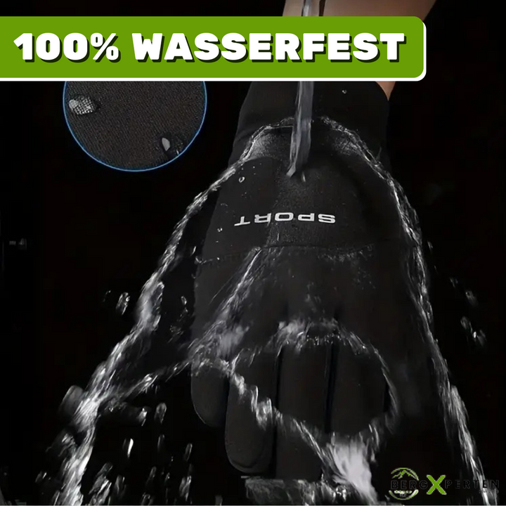 Vrouwen thermohandschoenen, waterdicht, winddicht, zwart, touchscreen, reflecterende strepen, suède voering, winter