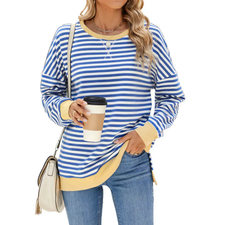Oversized dames sweatshirt met lange mouwen in een casual stijl, ideaal voor vrijetijdskleding en een moderne look.