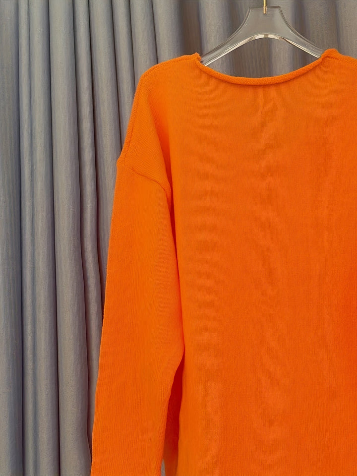 Casual dames V-hals trui, oversized, uniek patroon, comfortabel, perfect voor herfst- en winteroutfits