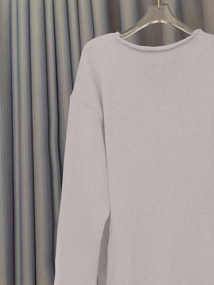 Casual dames V-hals trui, oversized, uniek patroon, comfortabel, perfect voor herfst- en winteroutfits