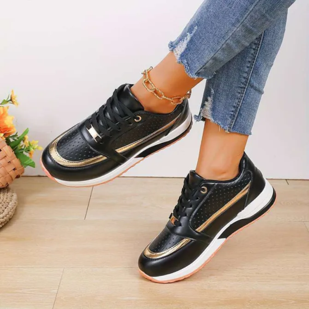 Moderne dames wandelschoenen, lichtgewicht en comfortabel, met elegante lijnen en ademend ontwerp.