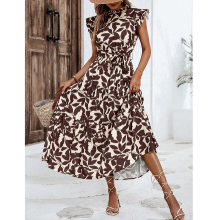 Dames wikkeljurk zomer met bloemenpatroon, elegante voorkant, flatterende pasvorm, ideaal voor warme dagen