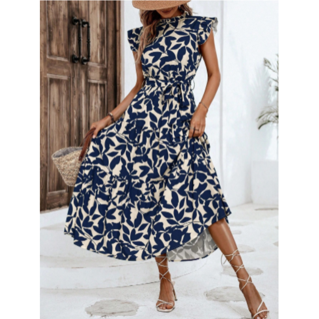 Dames wikkeljurk zomer met bloemenpatroon, elegante voorkant, flatterende pasvorm, ideaal voor warme dagen