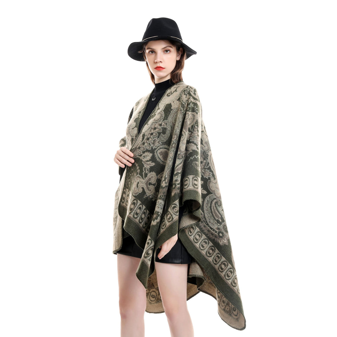 Damesponcho met bloemmotief, elegant en veelzijdig, voegt luxe toe aan elke garderobe