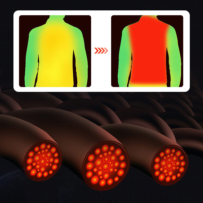Damesvest met 13 graphene verwarmingzones, slimme bediening en metalen ritssluiting, ideaal voor koude dagen.