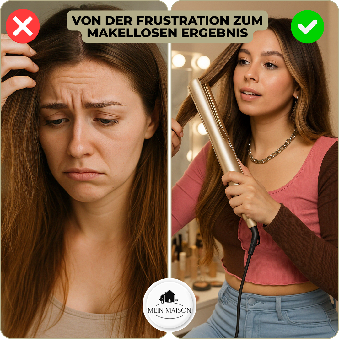 Dames haarstyler met keramische coating, ionen technologie voor glanzend steil haar of langhoudende krullen.