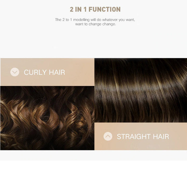 Dames haarstyling apparaat: 2-in-1 stijltang en krultang. Voor professionele resultaten en gezond haar.