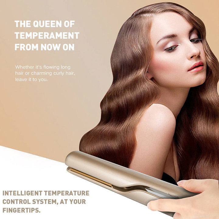 Ergonomische 2-in-1 haarstyler voor dames; creëer eenvoudig perfecte krullen of glad steil haar.
