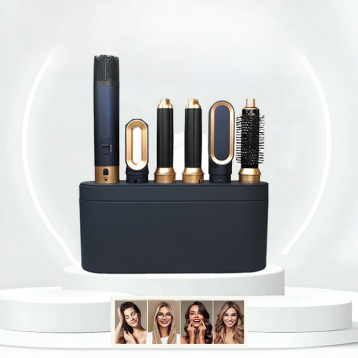 Dames 5-in-1 AuraStyle multi haarstyler met ionische technologie voor professionele kapsels en gezond haar.