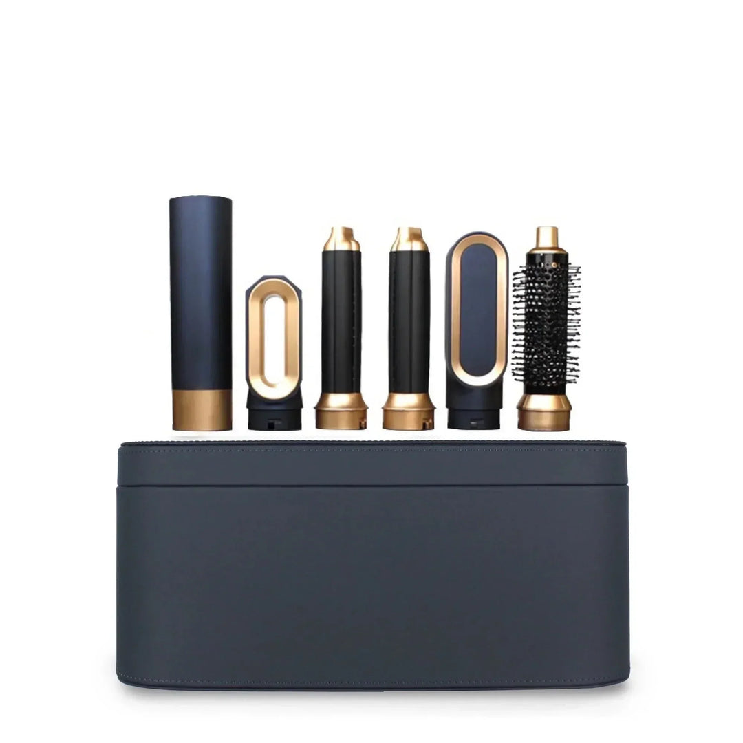 Efficiënte 5-in-1 ionische haarstyler voor dames; föhnt, krult, stylet en geeft volume zonder schade.