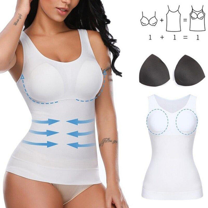 Figuurcorrigerende dames body shaper cami voor een slanker silhouet. Comfortabele afslank lingerie shapewear.