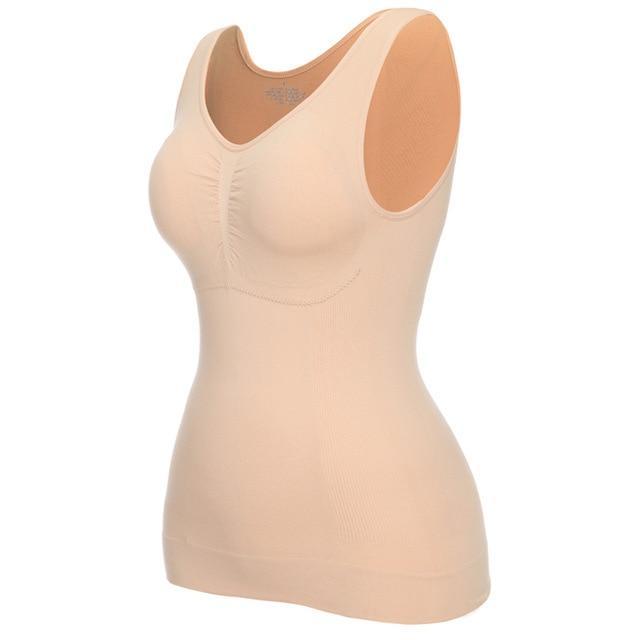 Comfortabele dames afslank cami body shaper van ademend materiaal. Zachte figuurcorrigerende shapewear.