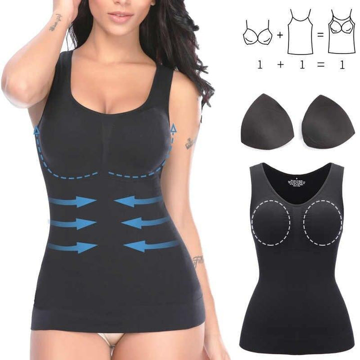 Effectieve dames afslank cami body shaper voor directe figuurcorrectie. Onzichtbare comfortabele shapewear.