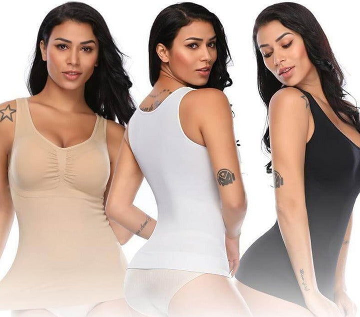 Luxe dames afslank cami body shaper als comfortabele corrigerende lingerie. Gladmakende shapewear voor dames.