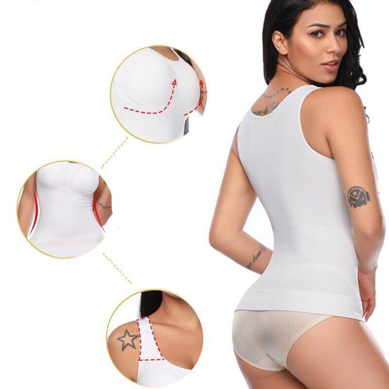 Dames afslank cami body shaper: comfortabele, figuurcorrigerende shapewear lingerie voor een zelfverzekerd gevoel.