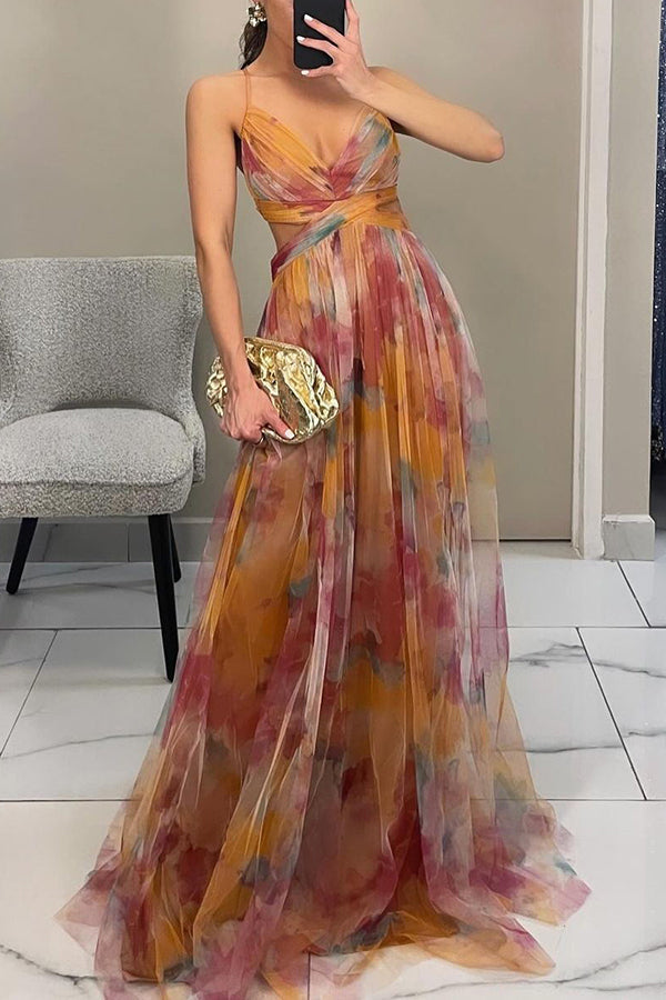 Luchtige bloemen maxi-jurk, ideaal als zomer- of vakantiejurk voor dames.