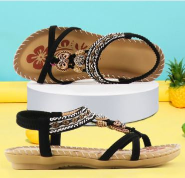 Stijlvolle en comfortabele Bohemia zomersandalen voor dames. Perfecte damesschoenen met voetcomfort, casual modieus.