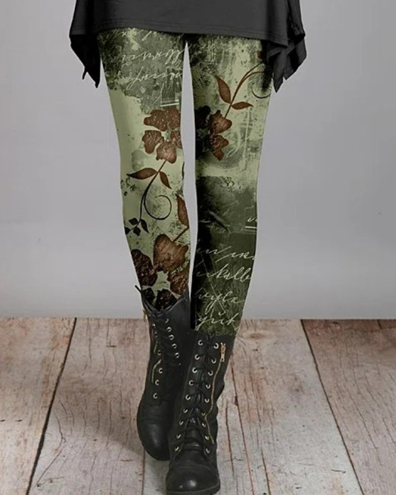 Dames Bohemian Retro leggings Ziva met kleurrijke etnische prints. Perfect voor damesmode en festivals.