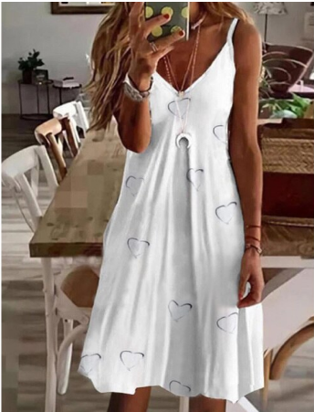 Casual boho mini-jurk voor dames, ideaal als luchtige strandjurk of trendy vakantiekleding met print.