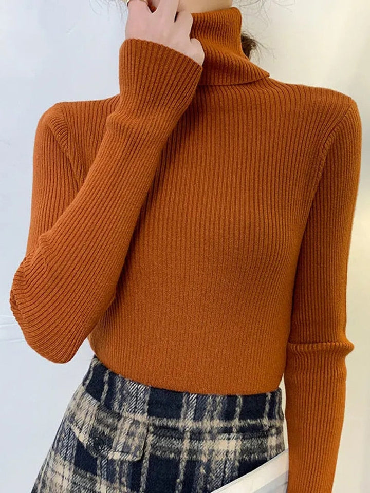 Trendy dames trui met col, gebreid voor optimaal comfort en warmte in de winter.